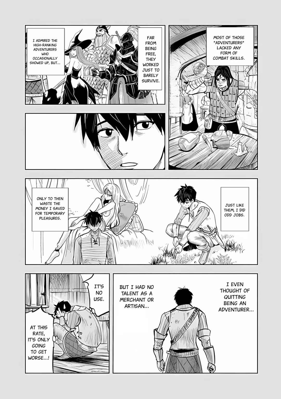 Page 10 Chapter 1.1 Makyou Seikatsu: Gakeppuchi Boukensha ga Hikikomoru ni wa Hirosugiru