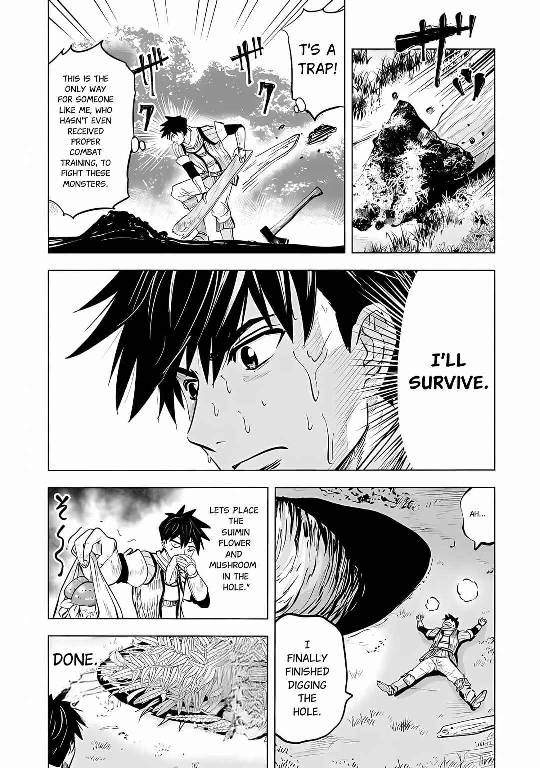Page 12 Chapter 2.1 Makyou Seikatsu: Gakeppuchi Boukensha ga Hikikomoru ni wa Hirosugiru