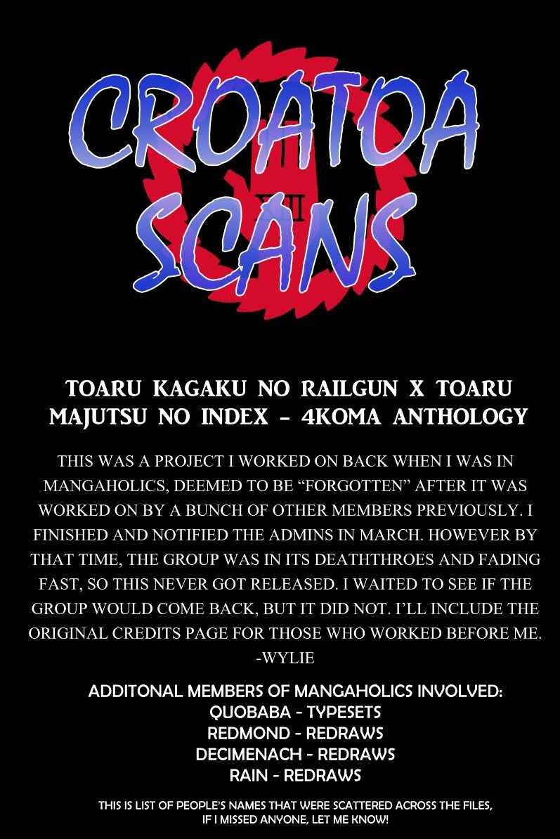 Page 1 Chapter 5 4-koma Koushiki Anthology - Toaru Kagaku no Railgun x Toaru Majutsu no Index