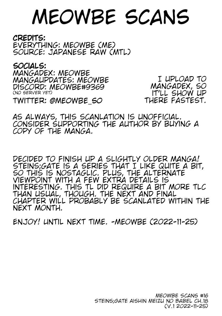 Page 41 Chapter 18 Steins;Gate - Babel of the Grieved Maze