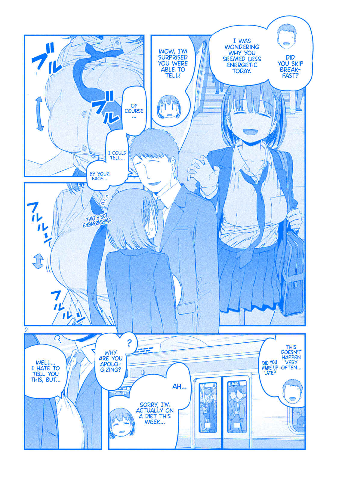 Page 2 Chapter 36 Getsuyoubi no Tawawa (Blue) (Fan Colored)
