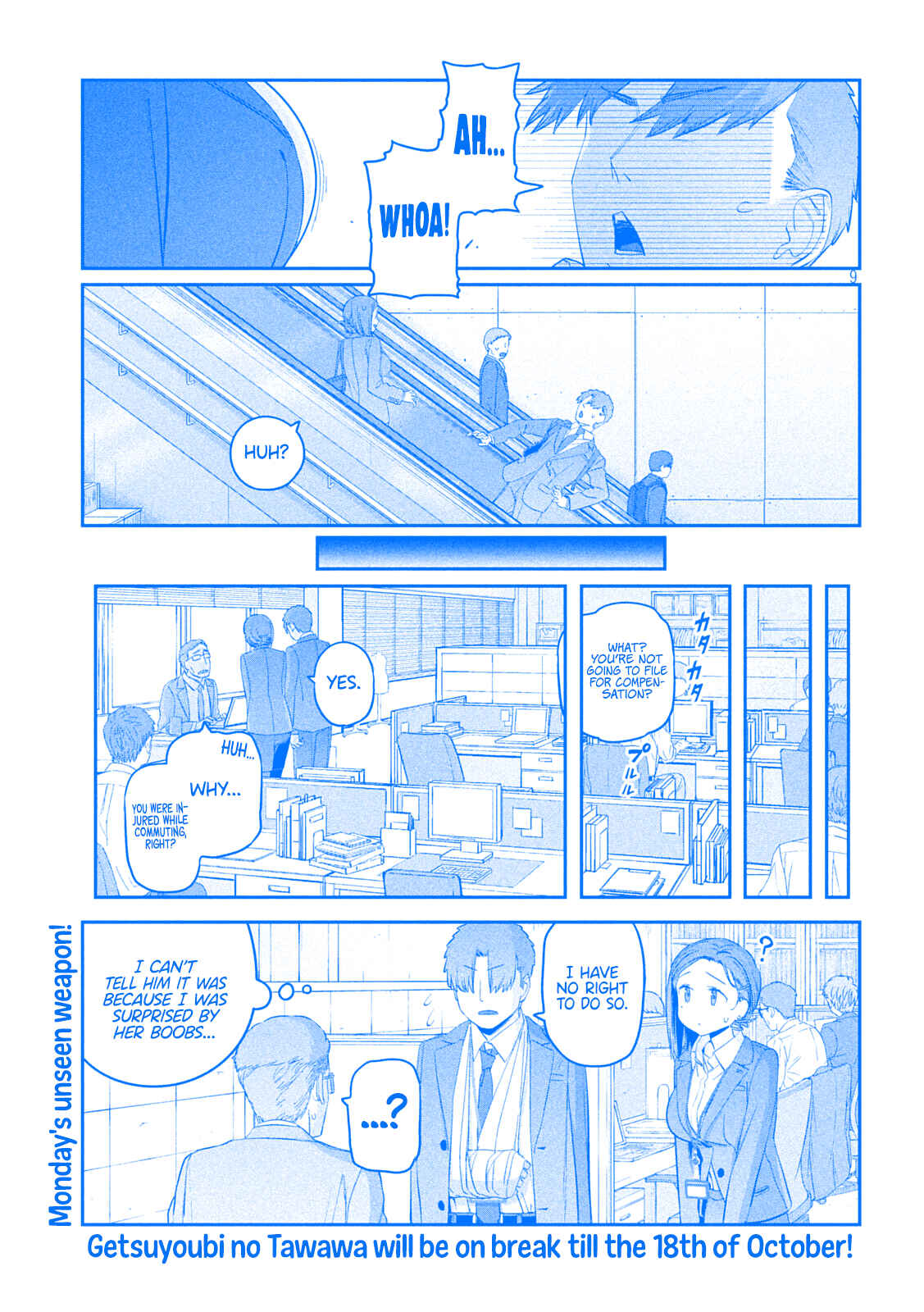 Page 10 Chapter 28 Getsuyoubi no Tawawa (Blue) (Fan Colored)