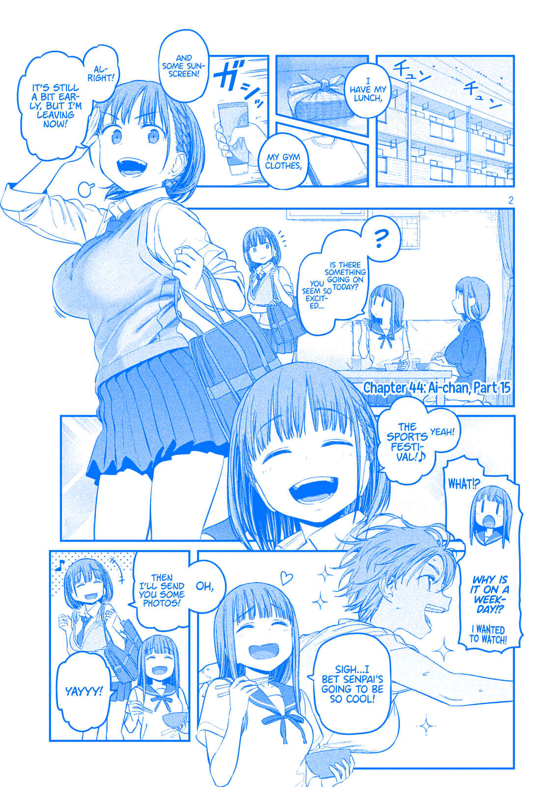 Page 2 Chapter 44 Getsuyoubi no Tawawa (Blue) (Fan Colored)