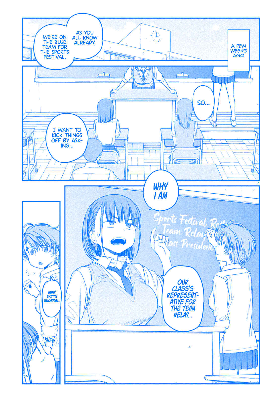 Page 4 Chapter 44 Getsuyoubi no Tawawa (Blue) (Fan Colored)