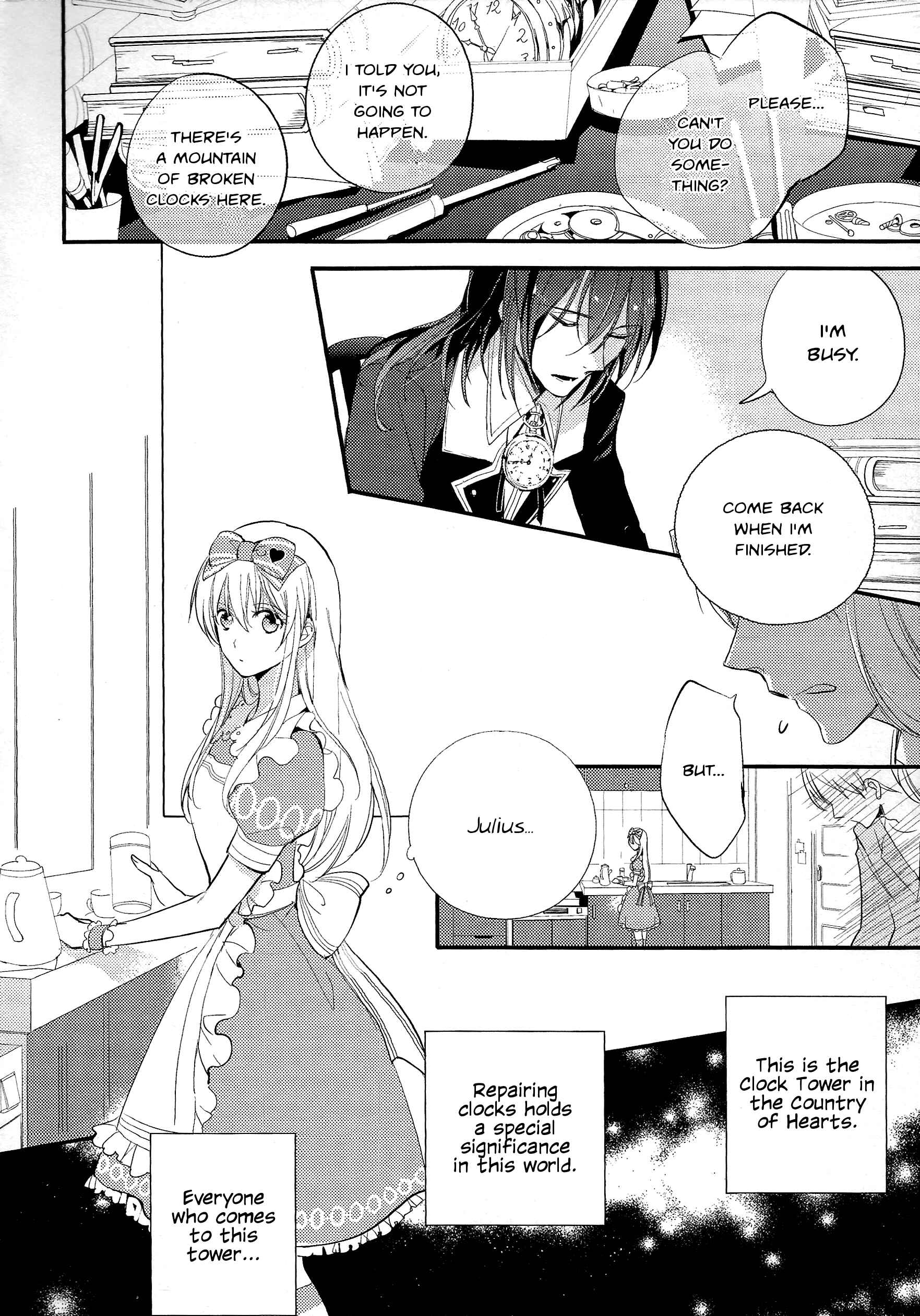 Page 9 Chapter 1 Alice in the Country of Hearts ~Wonderful Twin World~ Love, Storms, and Flower Clocks
