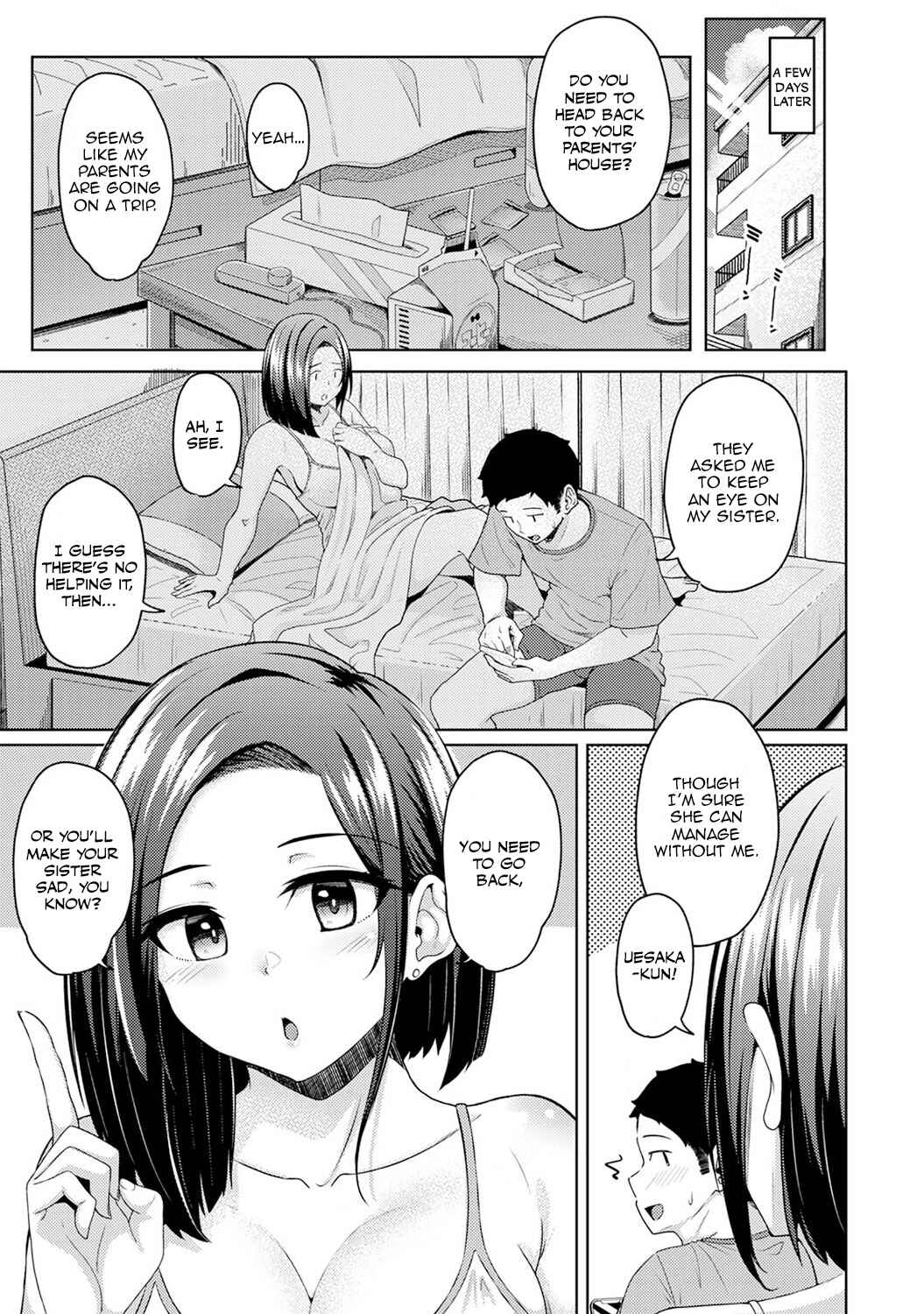 Page 2 Chapter 14 Asa Okitara Imouto ga Hadaka Apron Sugata datta node Hamete Mita