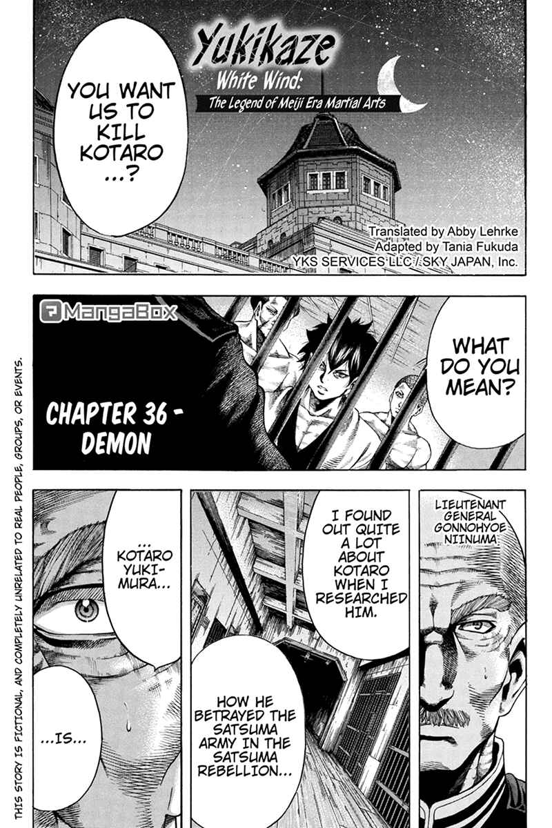 Page 1 Chapter 36 Yukikaze White Wind: The Legend of Meiji Era Martial Arts