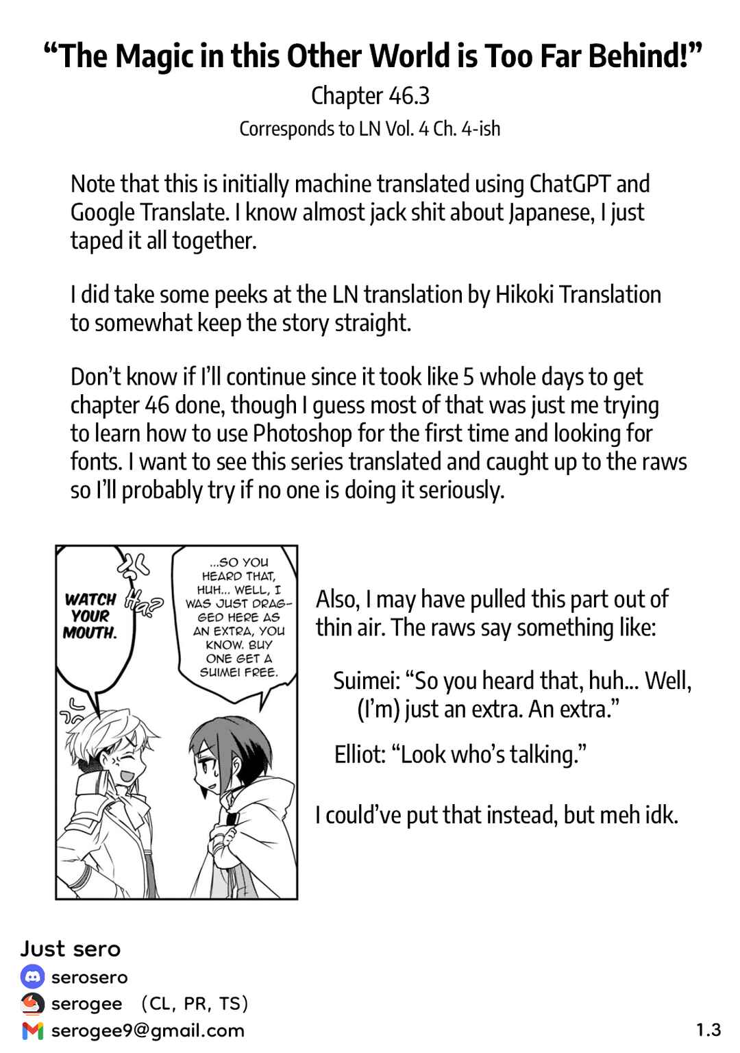 Page 14 Chapter 46.3 The Magic in this Other World is Too Far Behind!