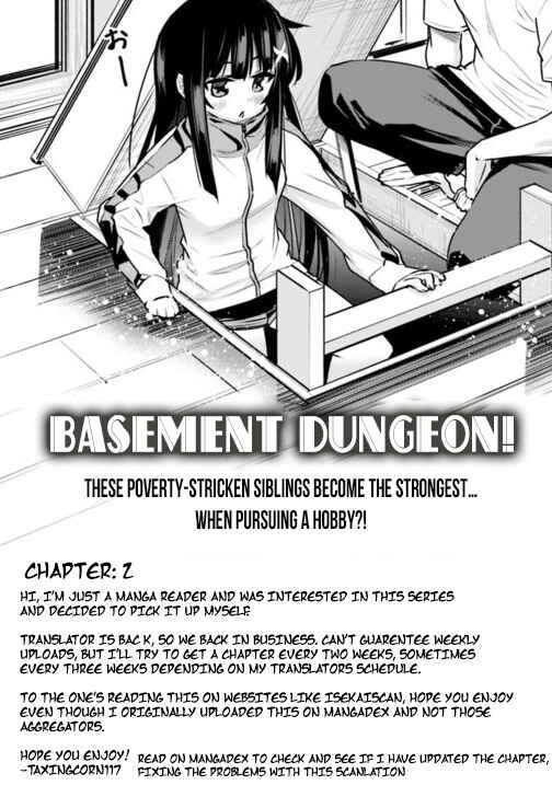Page 1 Chapter 2 Chikashitsu Dungeon: Binbou Kyoudai wa Goraku wo Motomete Saikyou e