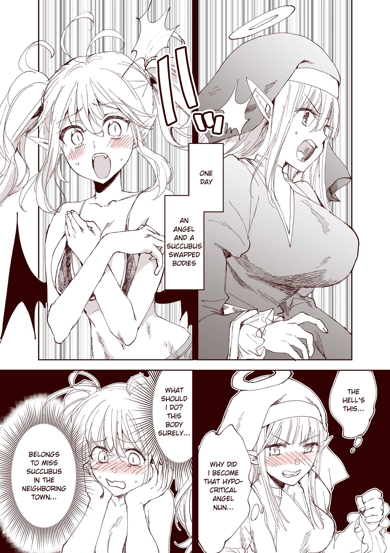 Page 1 Chapter 1 Story of a Succubus and an Angel who swapped bodies