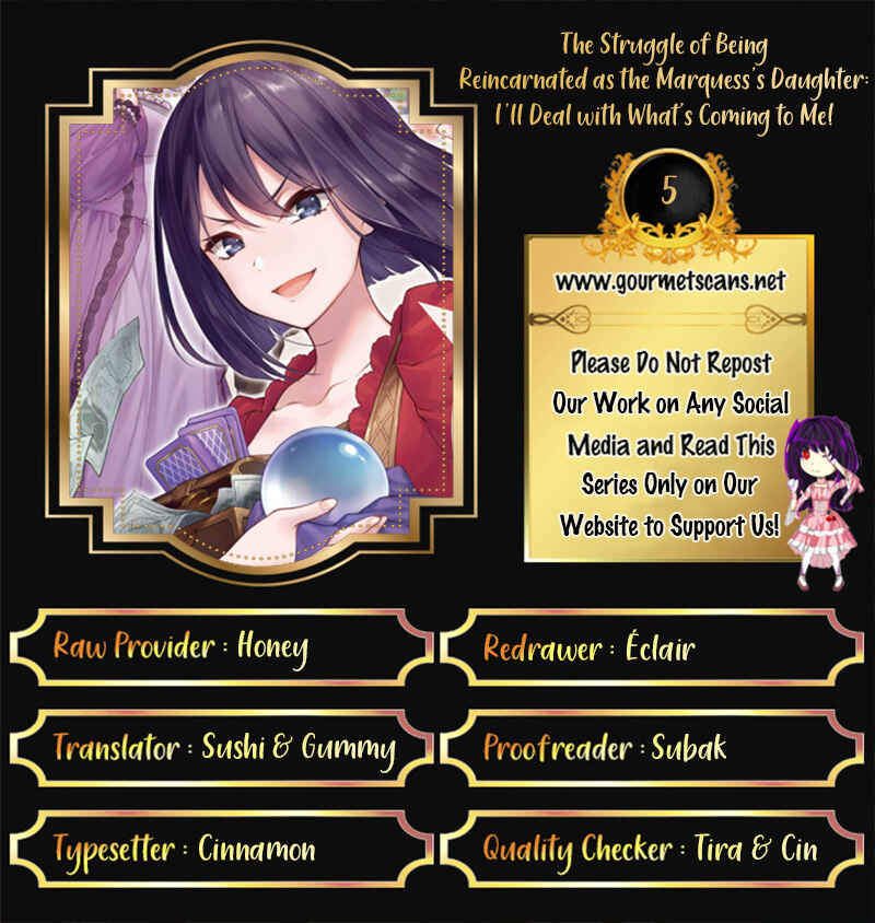 Page 1 Chapter 5 The Struggle of Being Reincarnated as the Marquesss Daughter: Ill Deal with Whats Coming to Me!