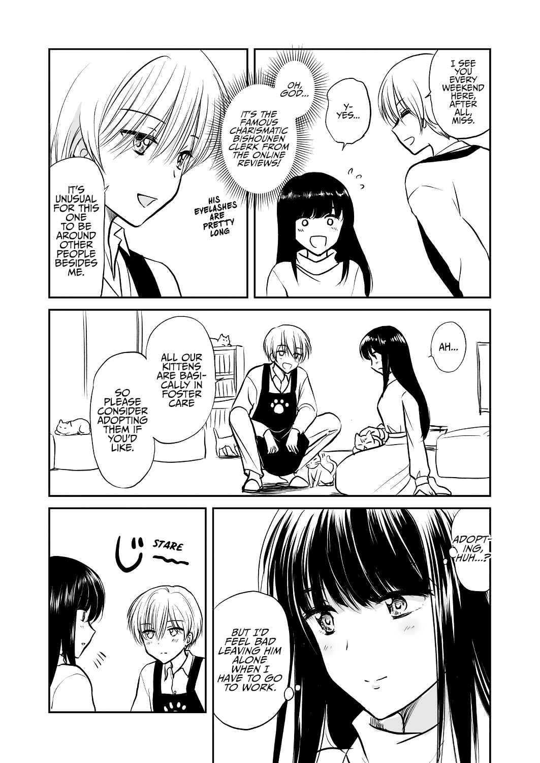 Page 2 Chapter 0 The Charismatic Cat Café Manager (who dresses as a guy) and the Frequent Customer (who dresses as a) Lady