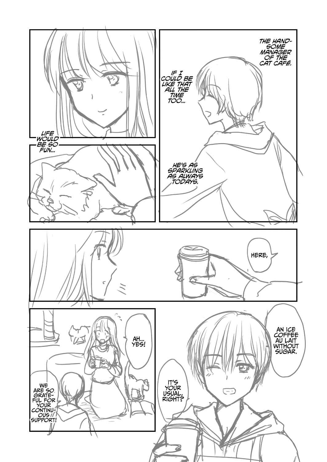 Page 2 Chapter 1 The Charismatic Cat Café Manager (who dresses as a guy) and the Frequent Customer (who dresses as a) Lady
