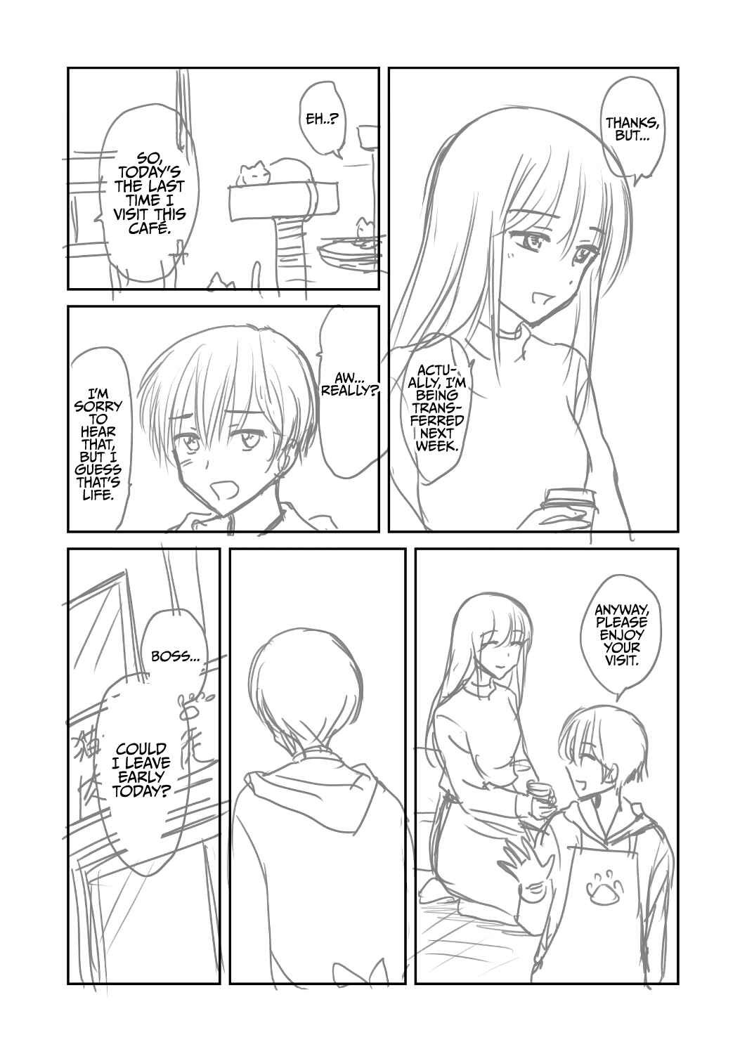 Page 3 Chapter 1 The Charismatic Cat Café Manager (who dresses as a guy) and the Frequent Customer (who dresses as a) Lady