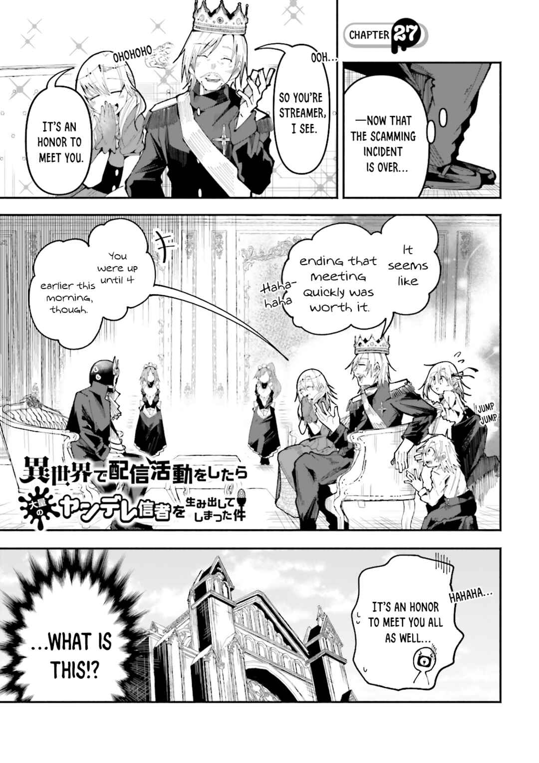 Page 1 Chapter 27 Isekai de Haishin Katsudou wo Shitara Tairyou no Yandere Shinja wo Umidashite Shimatta Ken