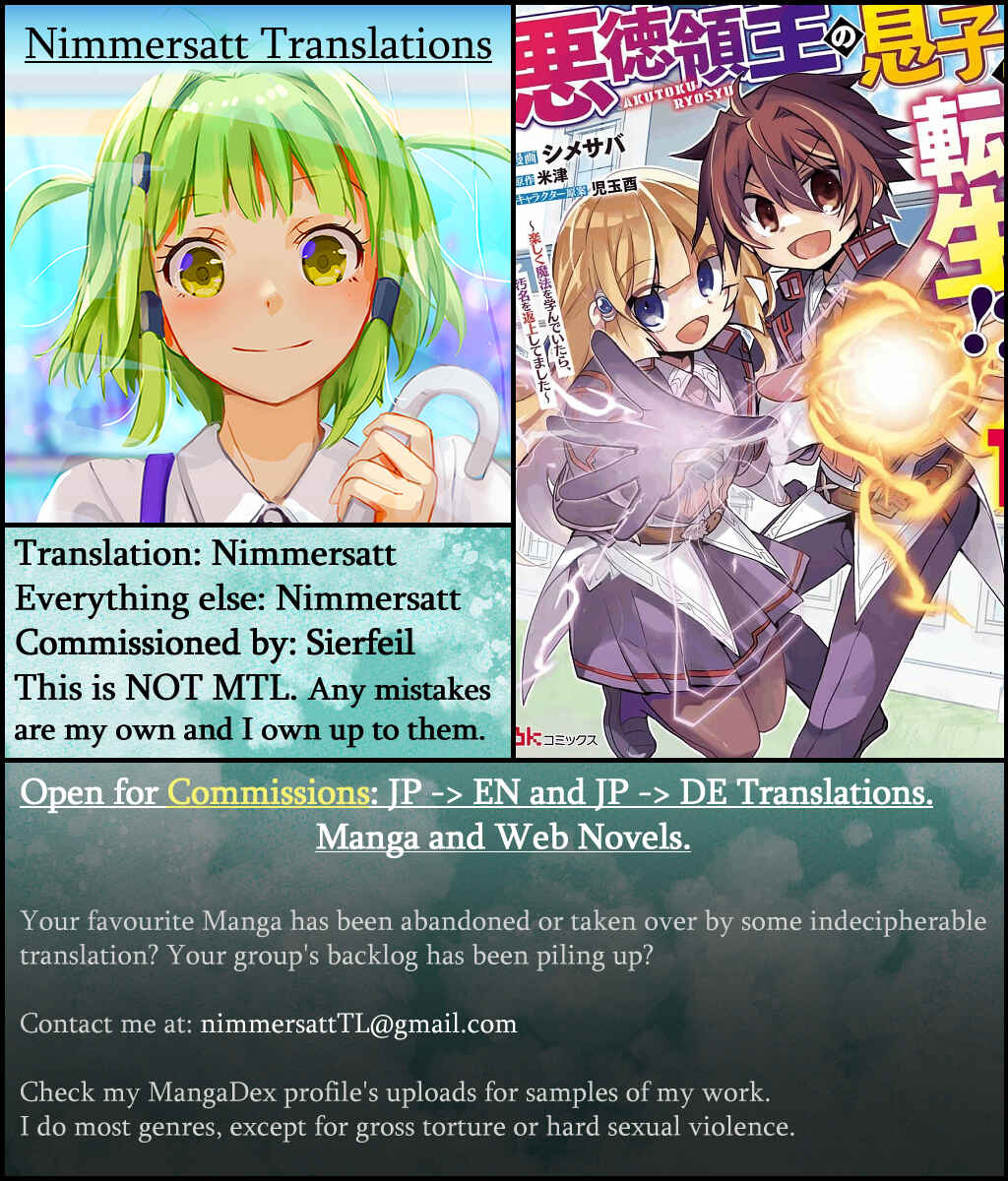 Page 35 Chapter 6 Akutoku Ryoushu no Musuko ni Tensei!? ~ Tanoshiku Mahou wo Manandeitara, Omei wo Henjou Shitemashita ~