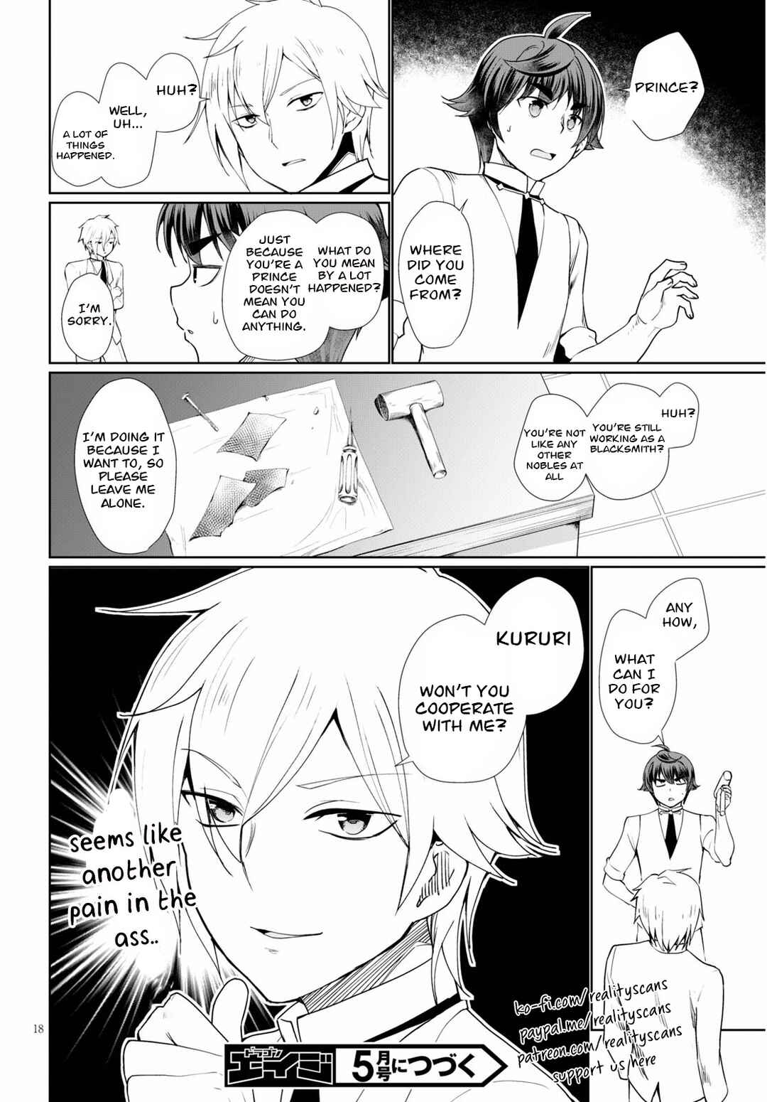 Page 18 Chapter 37 Botsuraku Yotei Nanode, Kajishokunin wo Mezasu