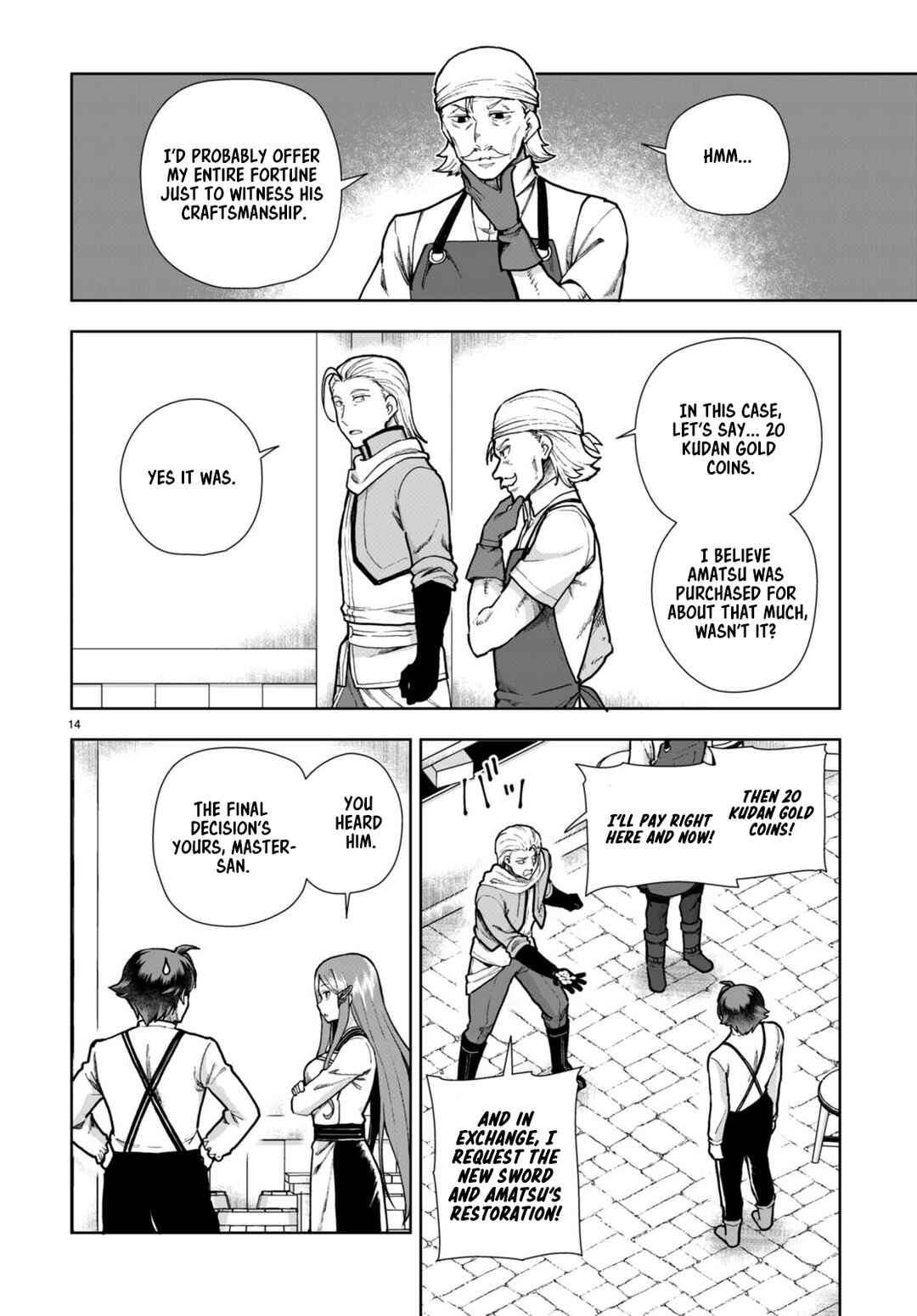 Page 14 Chapter 80 Botsuraku Yotei Nanode, Kajishokunin wo Mezasu