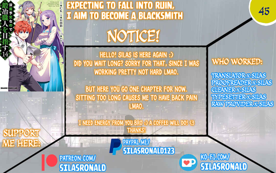 Page 1 Chapter 45 Botsuraku Yotei Nanode, Kajishokunin wo Mezasu