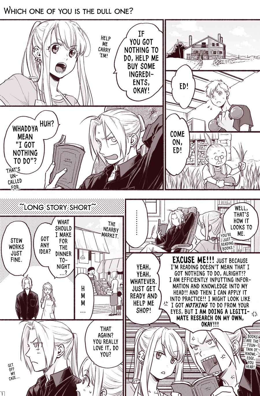 Page 1 Chapter Unknown_e768 Fullmetal Alchemist - Which One of You Is the Dense One? (Doujinshi)