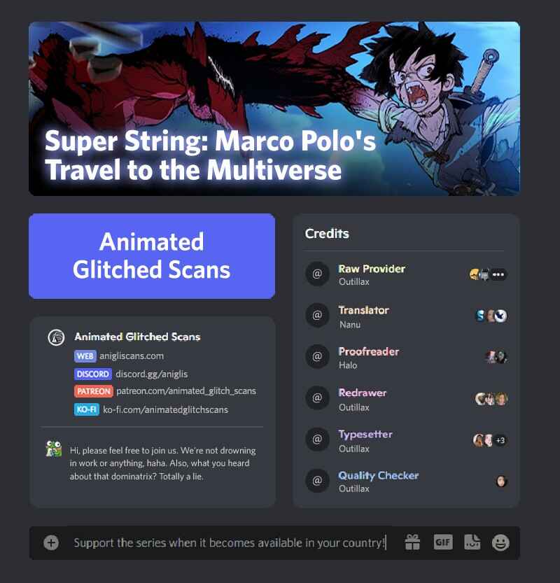 Page 1 Chapter 0 Super String: Marco Polo’s Travel to the Multiverse (Webtoon)
