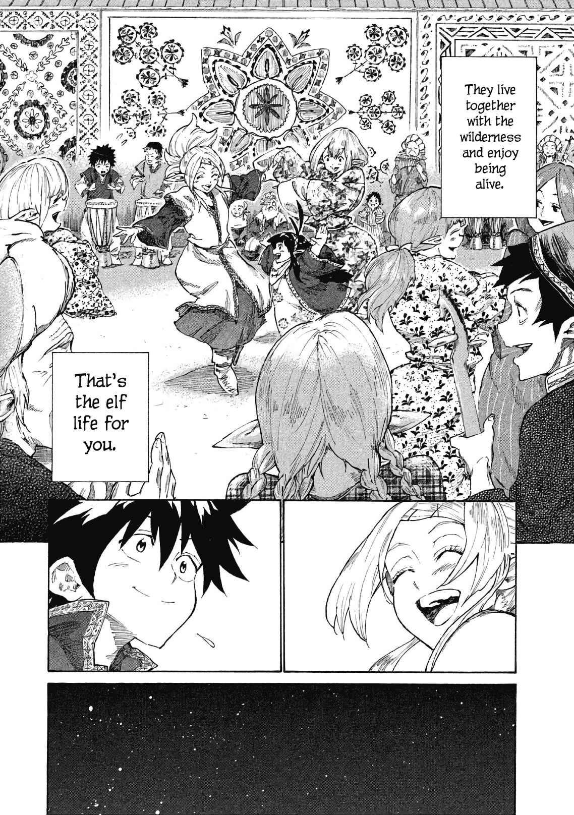 Page 11 Chapter 4 Mazumeshi Elf to Yuuboku gurashi