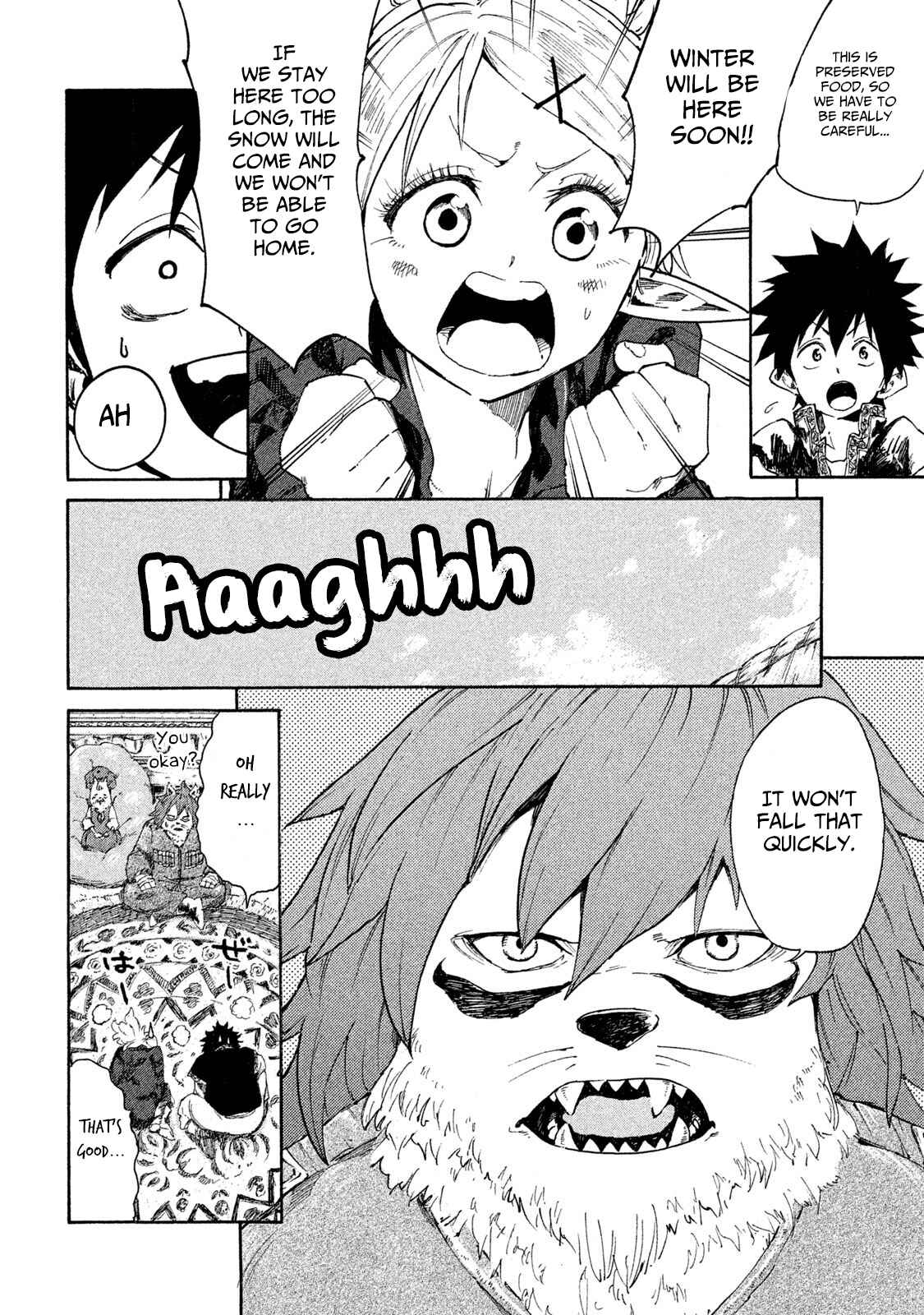 Page 13 Chapter 7 Mazumeshi Elf to Yuuboku gurashi