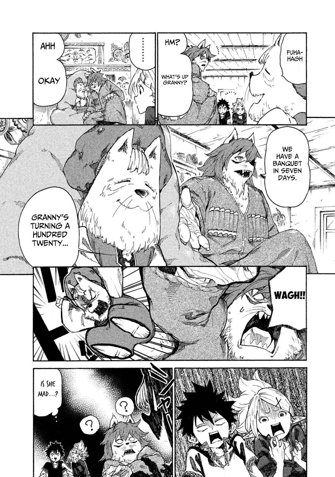 Page 14 Chapter 7 Mazumeshi Elf to Yuuboku gurashi