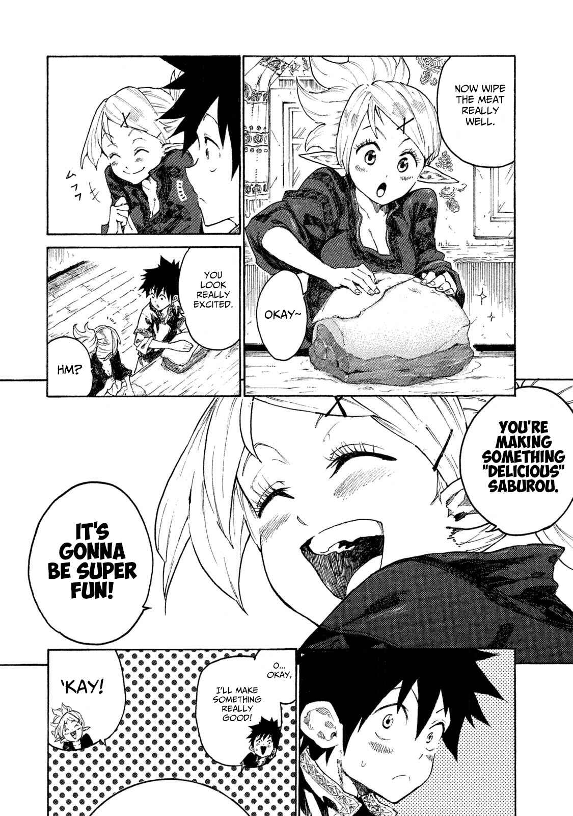 Page 9 Chapter 7 Mazumeshi Elf to Yuuboku gurashi