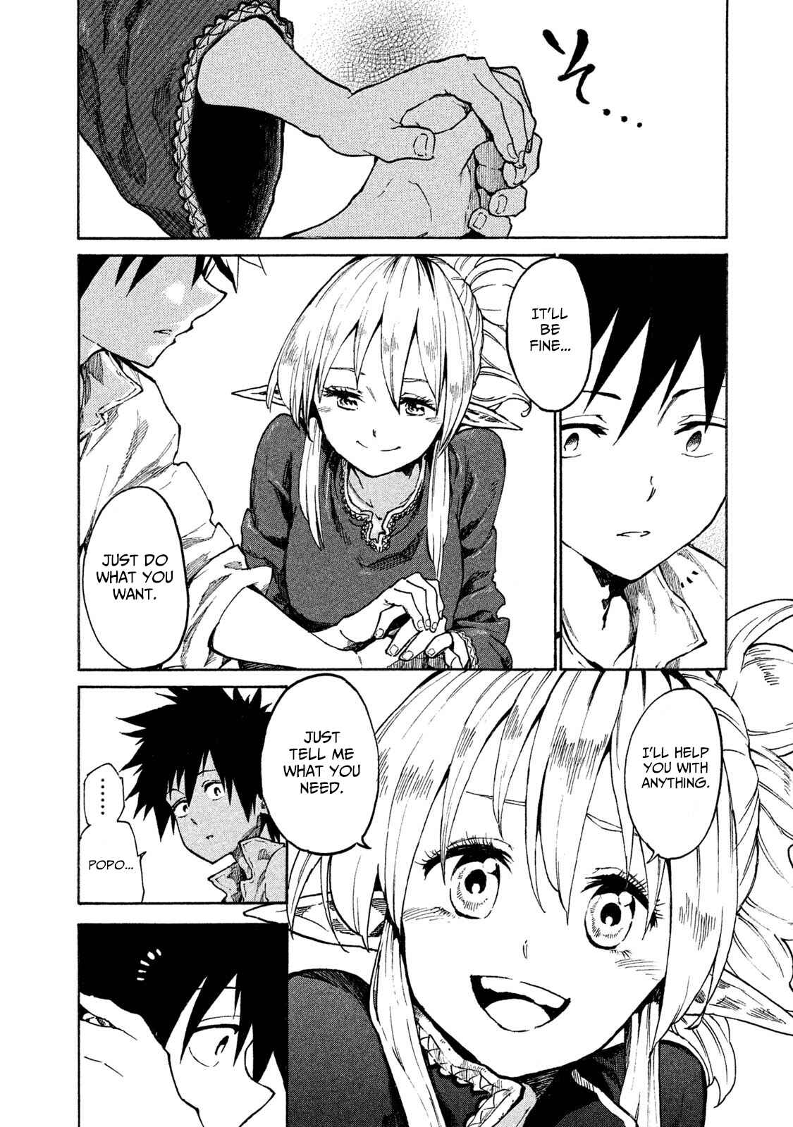 Page 13 Chapter 10 Mazumeshi Elf to Yuuboku gurashi