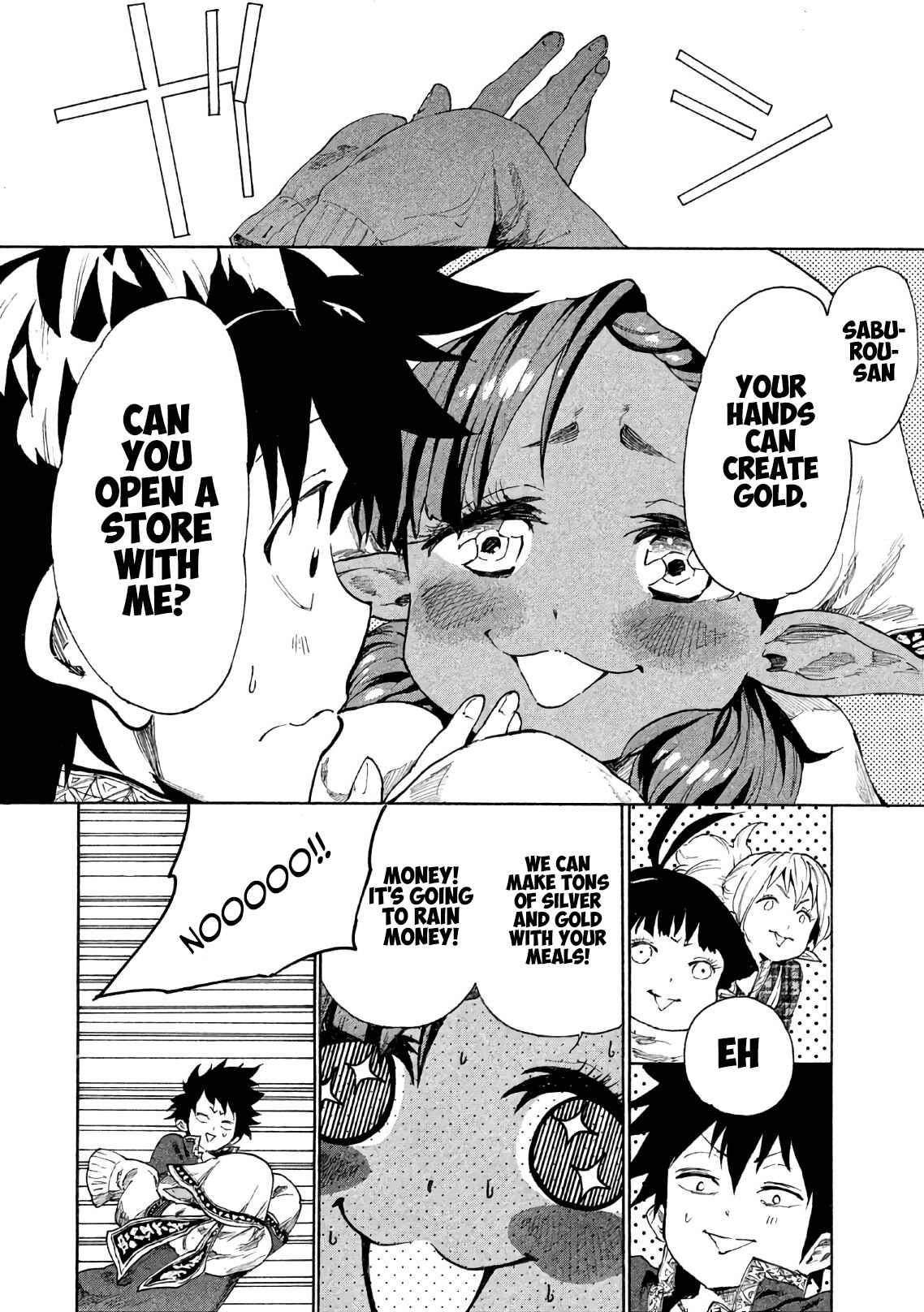 Page 13 Chapter 5 Mazumeshi Elf to Yuuboku gurashi