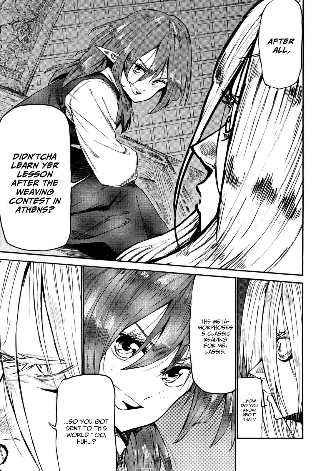Page 13 Chapter 34 Mazumeshi Elf to Yuuboku gurashi