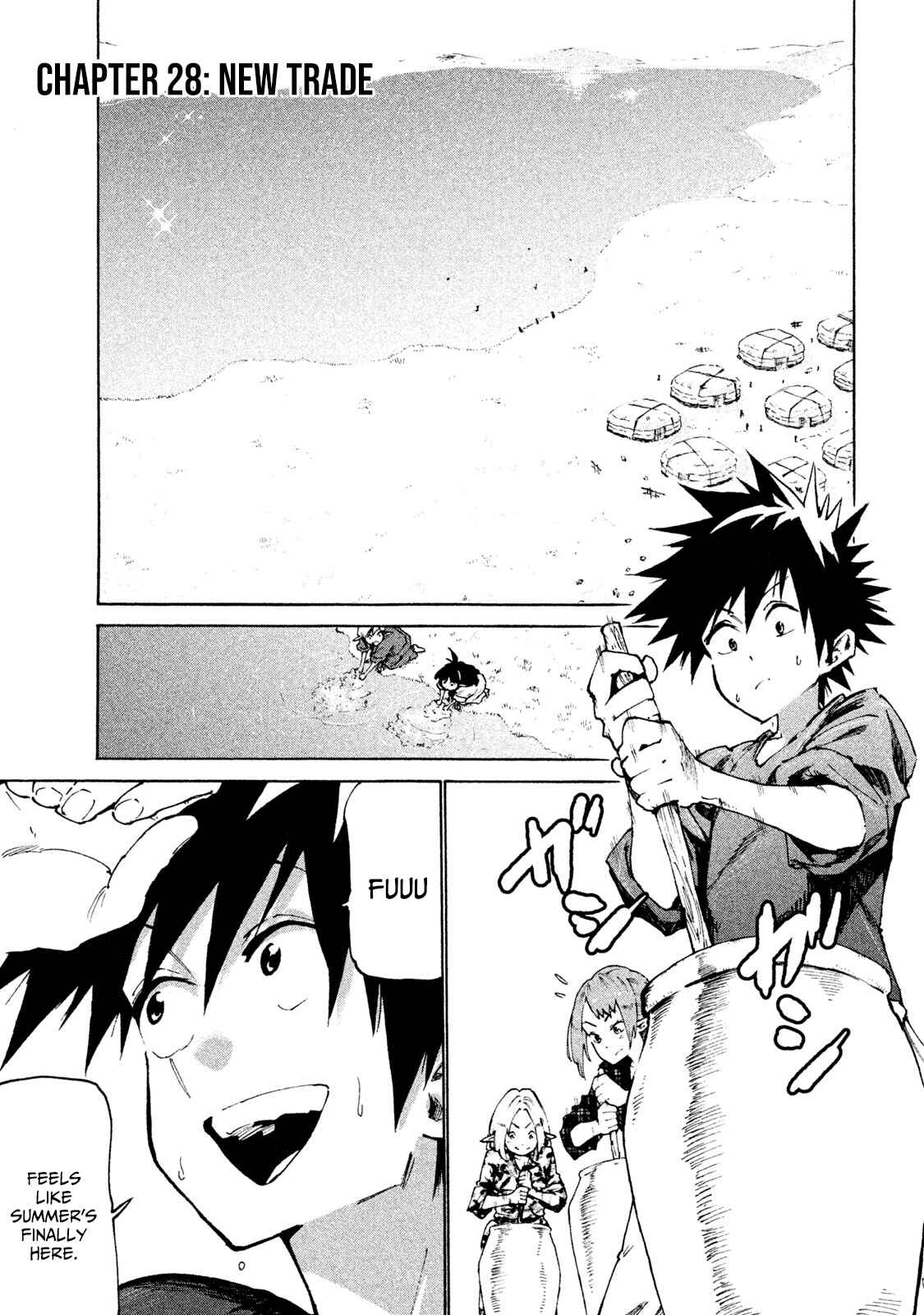 Page 1 Chapter 28 Mazumeshi Elf to Yuuboku gurashi