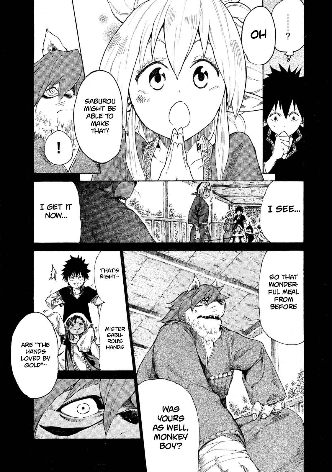 Page 32 Chapter 6 Mazumeshi Elf to Yuuboku gurashi