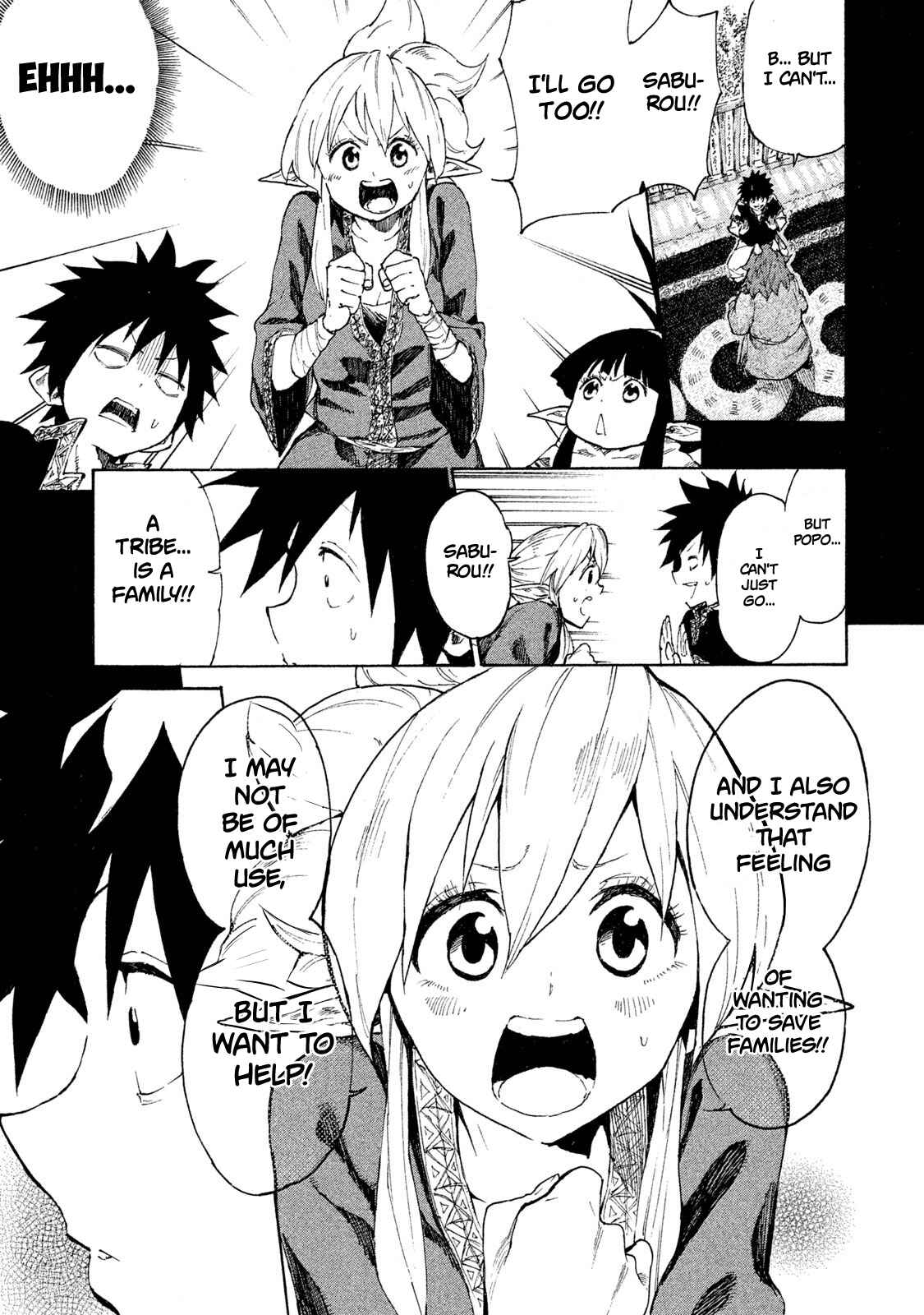 Page 34 Chapter 6 Mazumeshi Elf to Yuuboku gurashi