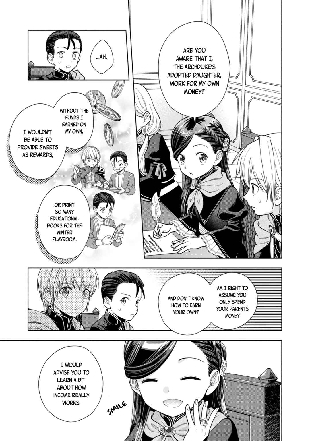 Page 4 Chapter 9 Honzuki no Gekokujou: Shisho ni Naru Tame ni wa Shudan o Erandeiraremasen—Dai 4-bu: Kizokuin no Toshokan o Sukuitai!