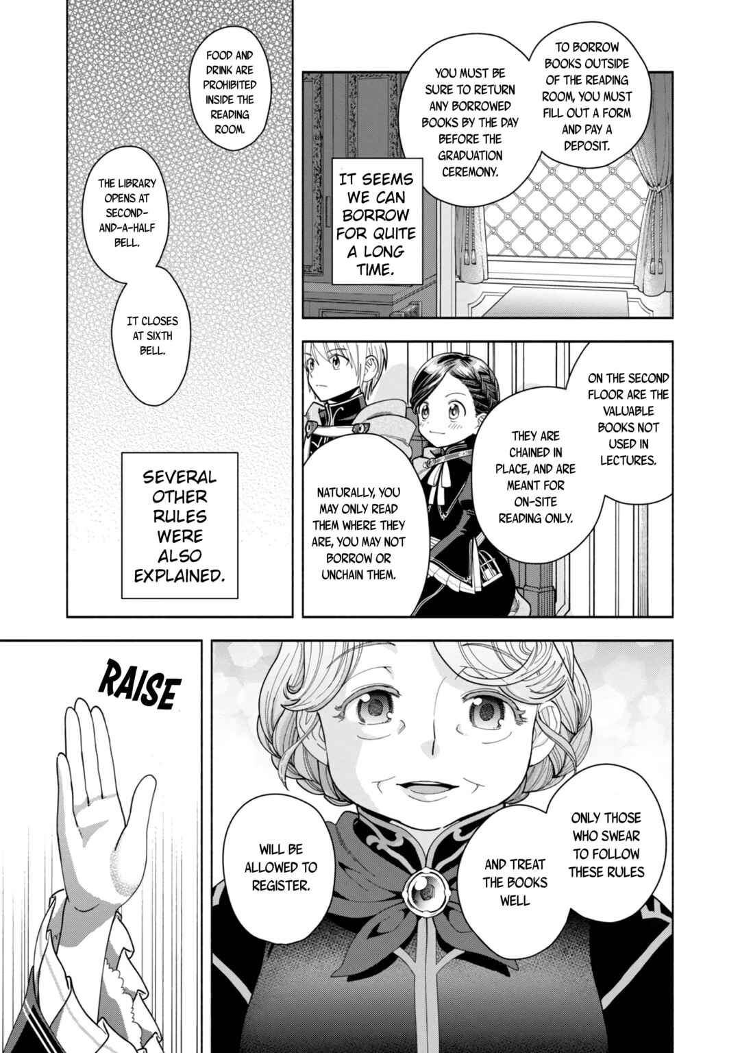 Page 18 Chapter 11 Honzuki no Gekokujou: Shisho ni Naru Tame ni wa Shudan o Erandeiraremasen—Dai 4-bu: Kizokuin no Toshokan o Sukuitai!