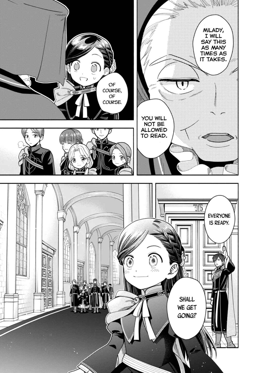 Page 8 Chapter 11 Honzuki no Gekokujou: Shisho ni Naru Tame ni wa Shudan o Erandeiraremasen—Dai 4-bu: Kizokuin no Toshokan o Sukuitai!