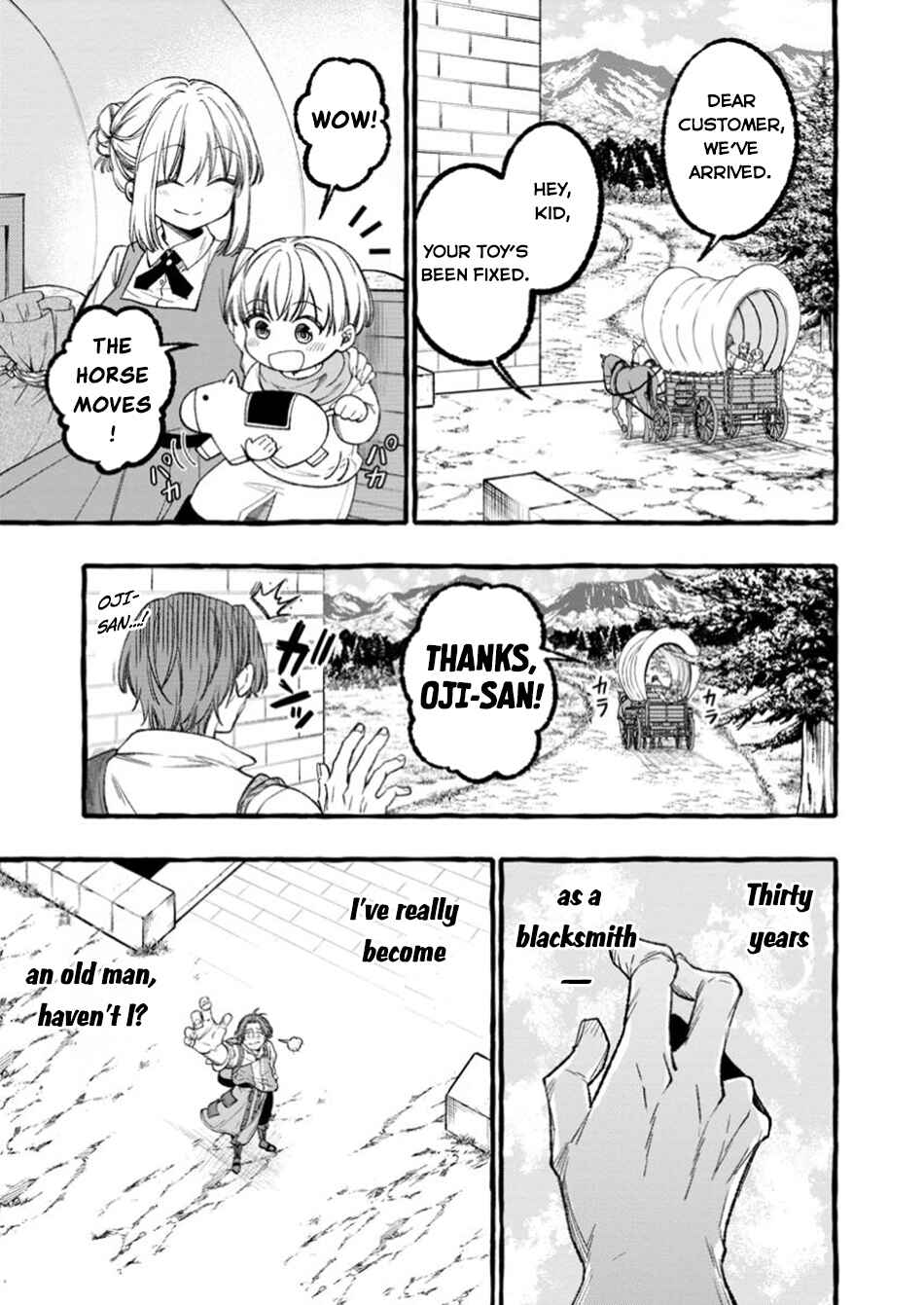 Page 7 Chapter 1 Tsuihou Sareta Ossan Kajishi, Nazeka Densetsu no Daimyouko ni Naru ~Mukashi Omocha no Buki o Tsukutteageta Kodomotachi ga Zenin Eiyuu ni Natteita~