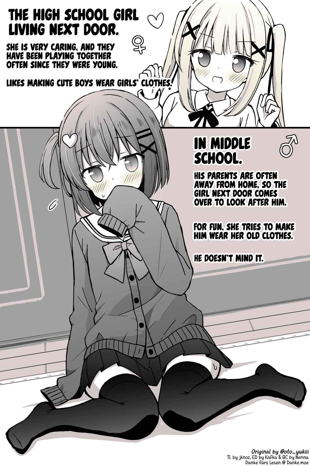 Page 1 Chapter 1 A Boy Who is Forced to Crossdress by the Girl Next Door